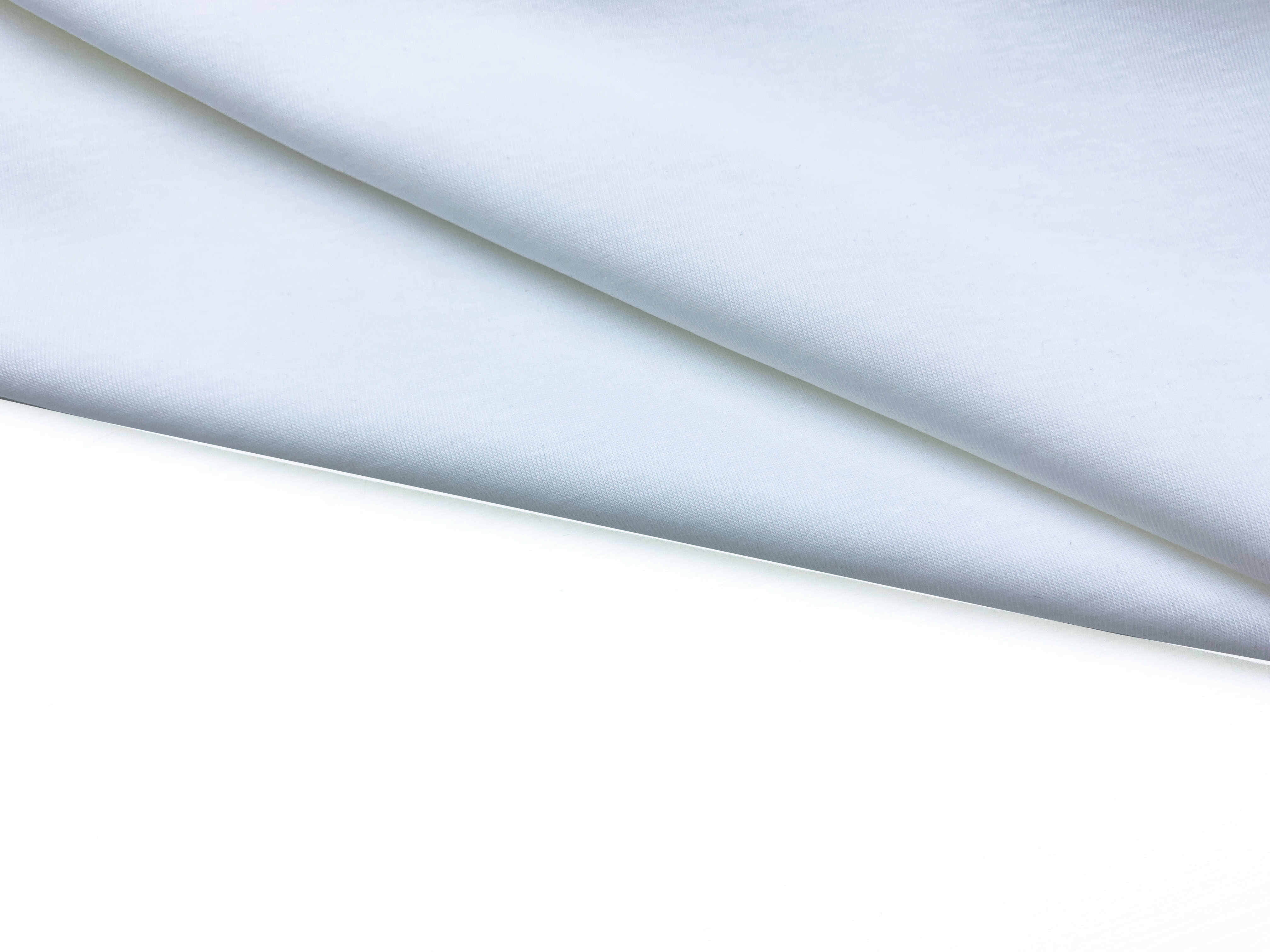 Ткань Интерлок белого цвета однотонная дубль 38199 4