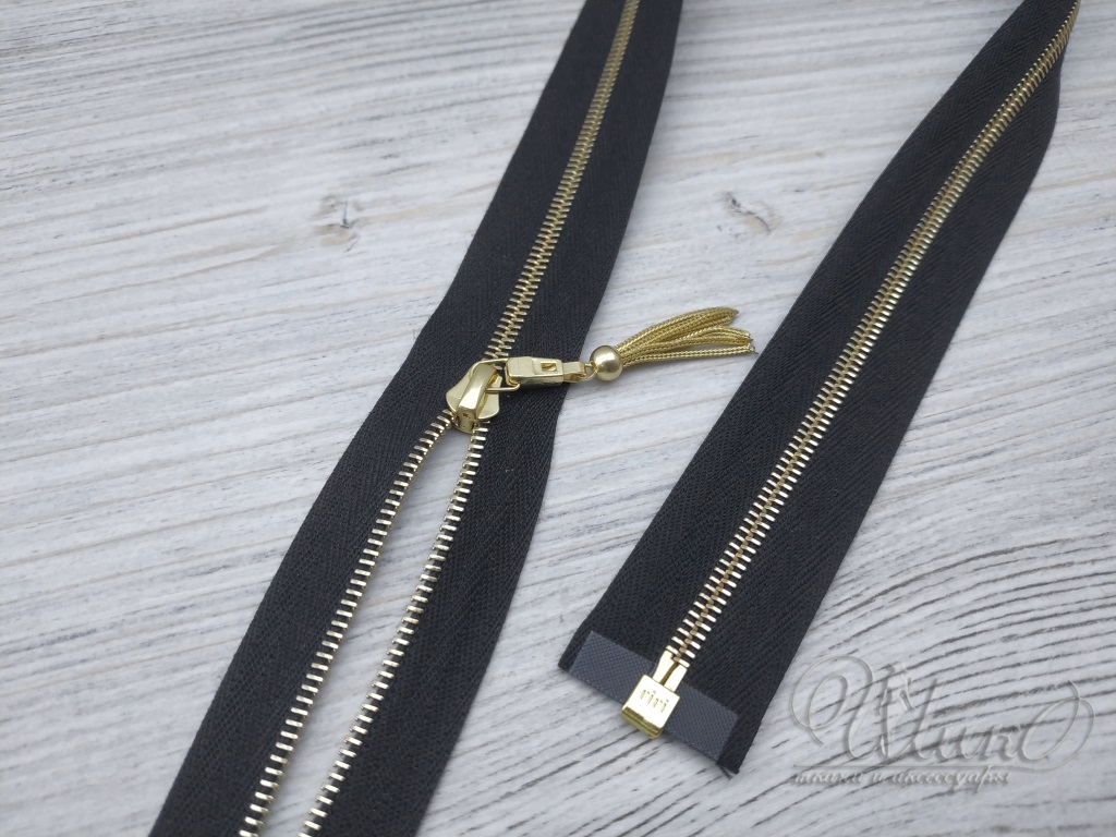 Молния RIRI ME 60см 4 1з х/б чёрный з/з Zuff    77101 1