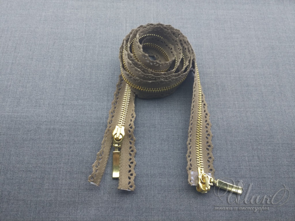 Молния мет.-декорат. коричневый  97см  2зам. 71683 3